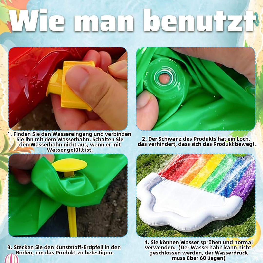 15.75ft/480cm Wasserrutsche und 2 Bodyboards | Garten-Wasserrutsche Sommer-Rutsch-Wasserrutschen Was