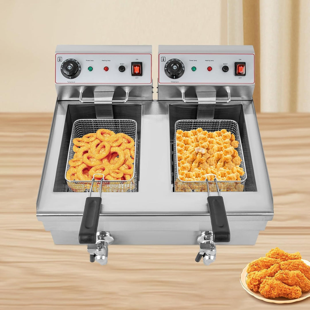 Silber Gewerbliche Elektrische Bratpfanne, Elektrische Öl-Friteuse Bratpfanne Küchenbratmaschine mit