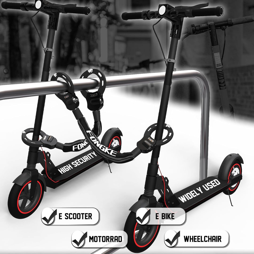 E Scooter Schloss | 8mm Dicke Kettenschloss | Handschellenschloss | Fahrradschloss | Hochsicherheits
