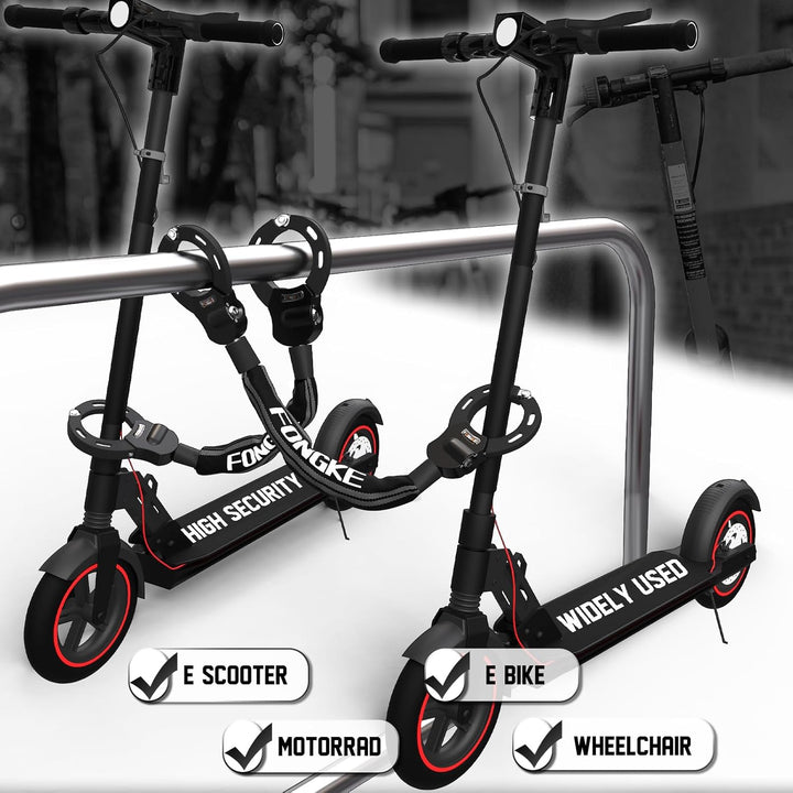 E Scooter Schloss | 8mm Dicke Kettenschloss | Handschellenschloss | Fahrradschloss | Hochsicherheits