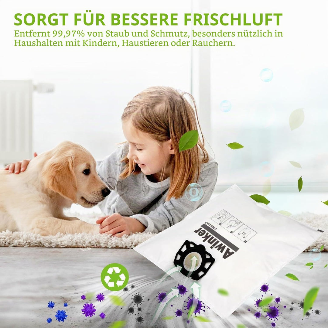 6 Stück KFI 357 Staubsaugerbeutel für Kärcher WD2 WD3 KWD1 KWD2 KWD3 WD3.200 - WD3.800 M/SE4001/SE40