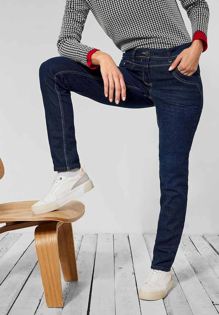 Cecil Damen Loose Fit Jeans 26 Rinsed Wash (Blau), 26 Rinsed Wash (Blau)
