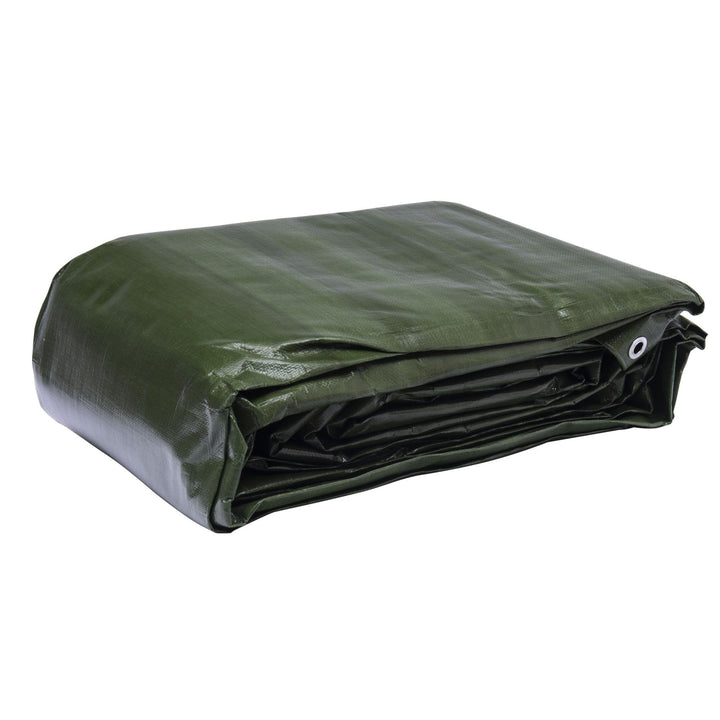 WerkaPro 10669 – Industrieplane – sehr schwer – 5 x 8 m – 240 g/m² – wendbar – Schwarz und Grün 5x8