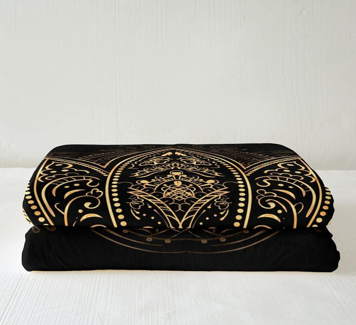 Loussiesd Boho Mandala Kuscheldecke 150x200cm Böhmische Dekorative Flanell Fleecedecke Hippie Mandal