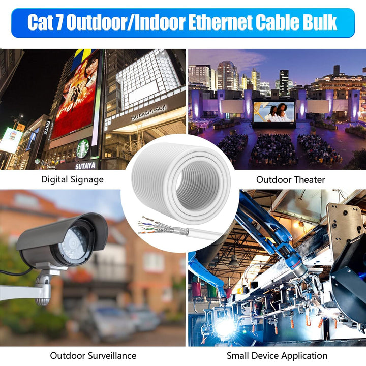Soibke LAN Kabel 60 Meter, Netzwerkkabel 60m Cat 7, Wlan Kabel Weiss Geschirmt S/FTP Ethernet Weiss