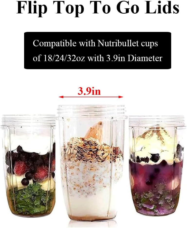 2 Stück Flip-Top-To-Go-Deckel, Verschlussdeckel für Mixer, Entsafter-Zubehör, Becherdeckel, kompatib