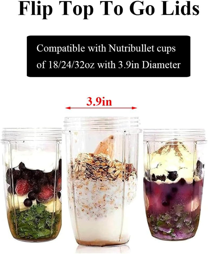 2 Stück Flip-Top-To-Go-Deckel, Verschlussdeckel für Mixer, Entsafter-Zubehör, Becherdeckel, kompatib