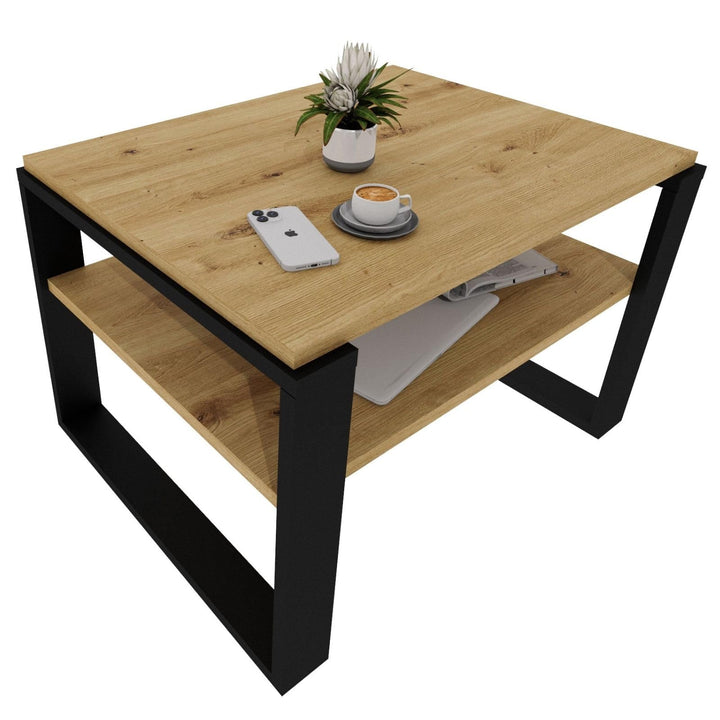 CraftPAK Wohnzimmer Tisch für Couch aus hochwertigem Holzwerkstoff, Stabiler & moderner Couchtisch m