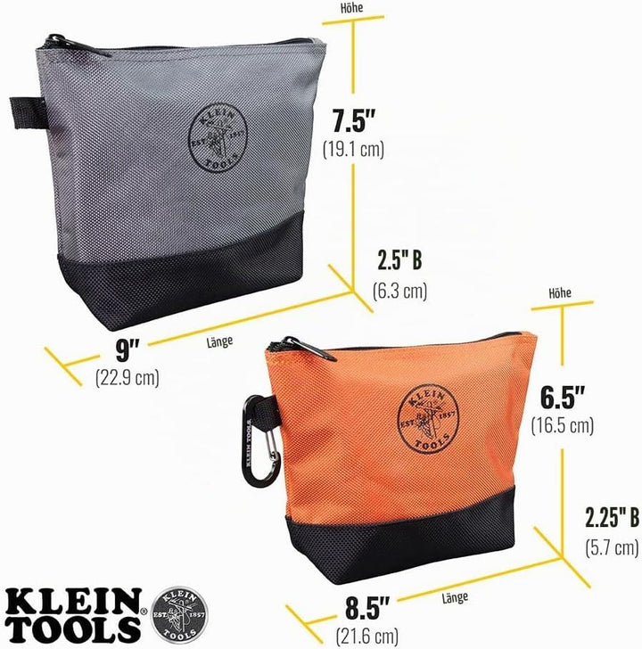 Utility-Tasche, reissverschluss-Werkzeugtaschen in marrone, nero, grigio, rosso, 31,8 cm tela, 2 Tas