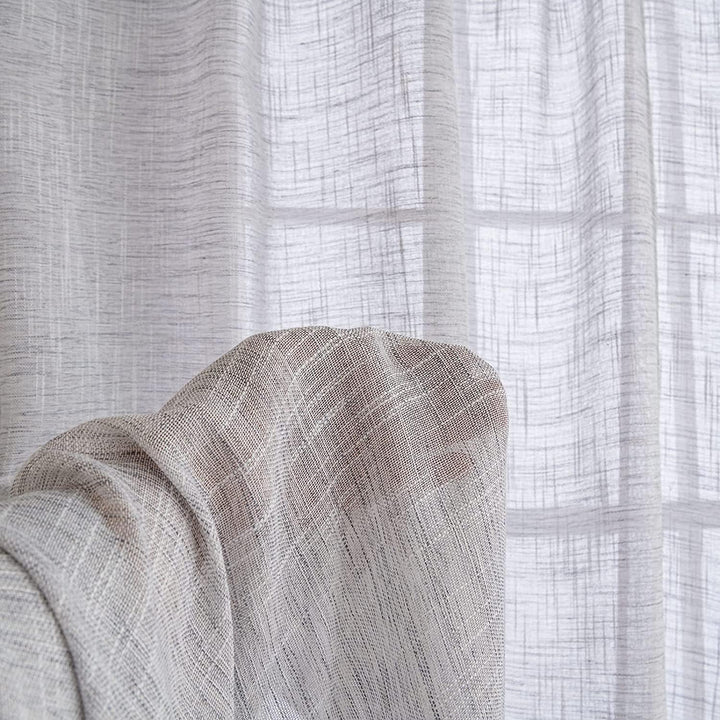 MIULEE Vorhang Gardinen Leinen mit ösen Voile Vorhänge Leinenoptik Gardinen Wohnzimmer Modern Fenste