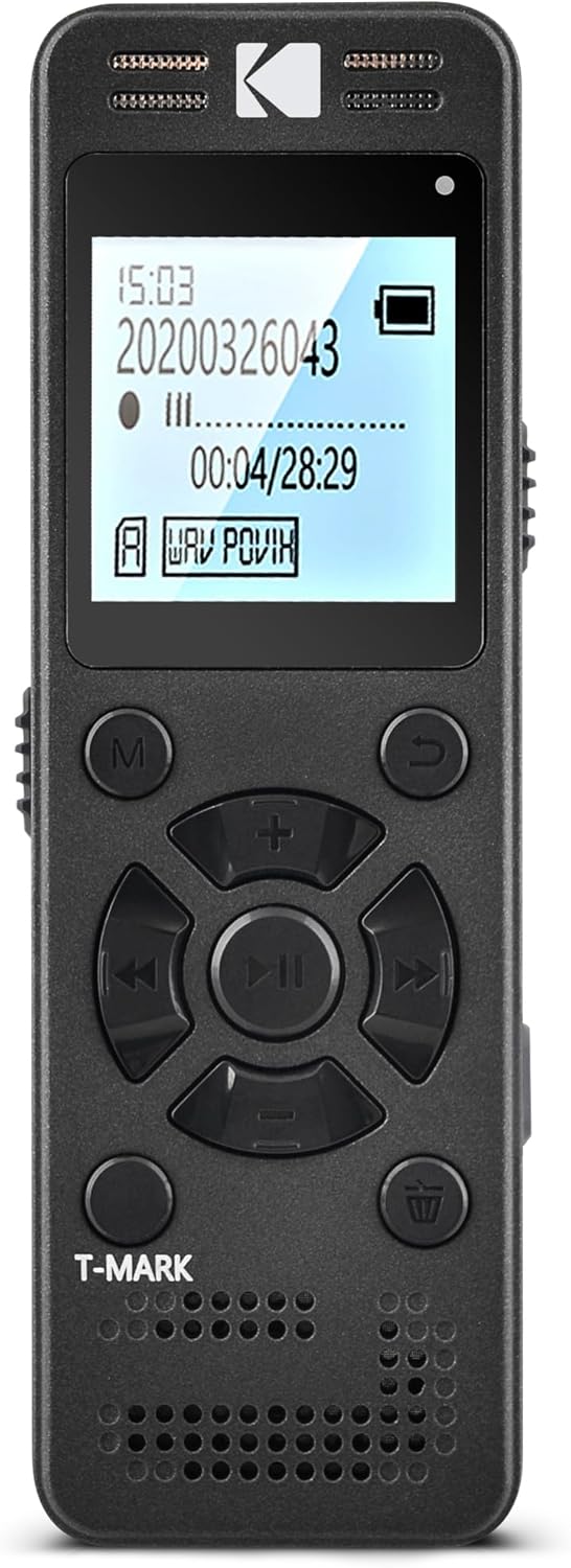 KODAK Hohe Intensität VRC350 digitaler Voice Recorder | Sprachgesteuertes wiederaufladbares Mini Dik