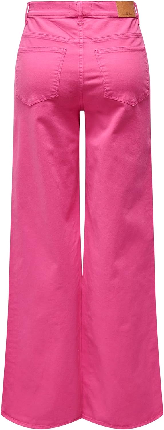 ONLY Women's ONLMADISON HW Wide COL Long PNT Hose XS / 32L Raspberry Rose, XS / 32L Raspberry Rose