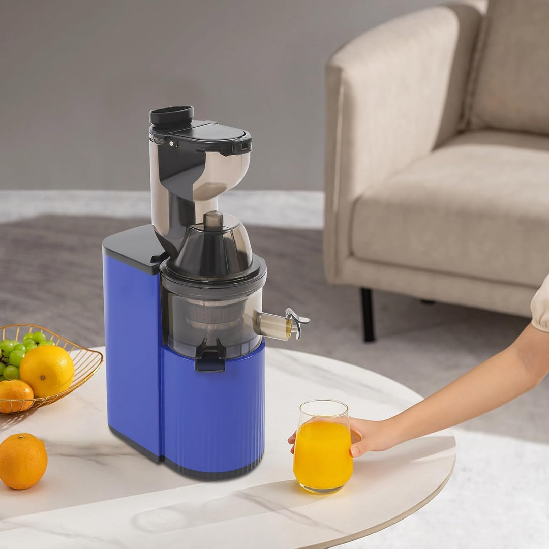Entsafter Obst und Gemüseentsafter, Slow Juicer mit Tresterbehälter | schonende Entsaftung, verstopf