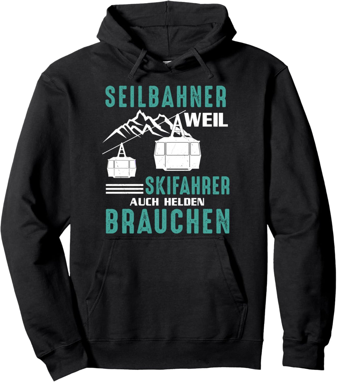 Seilbahn Gondel Bergbahn Skifahrer Helden Vintage Pullover Hoodie