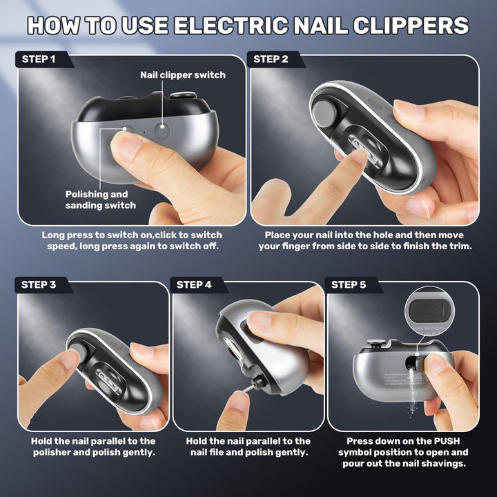 Elektrische Nagelknipser, Nagelschleifer Elektrisch, Elektrischer Nagelknipser, 3 in 1 Elektrische N