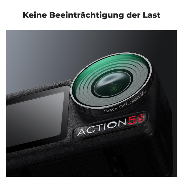 K&F Concept Black-Mist 1/4 Filter kompatibel mit DJI Osmo Action 5 PRO/Action 4 Black Diffusion 1/4,
