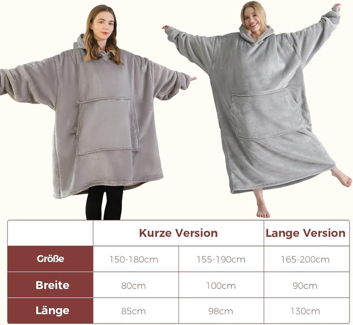 Good Nite Hoodie Decke mit Elastische Hülse Kuschelpullover, Oversize Hoodie Decken Pullover Kuschel