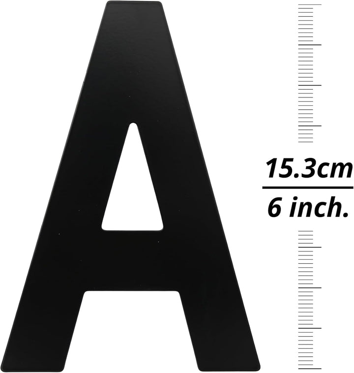 HASWARE 304 Edelstahl Moderne Hausnummer 6 Zoll/15cm Stilvolle Tür Alphabet Plakette für Strasse Hom