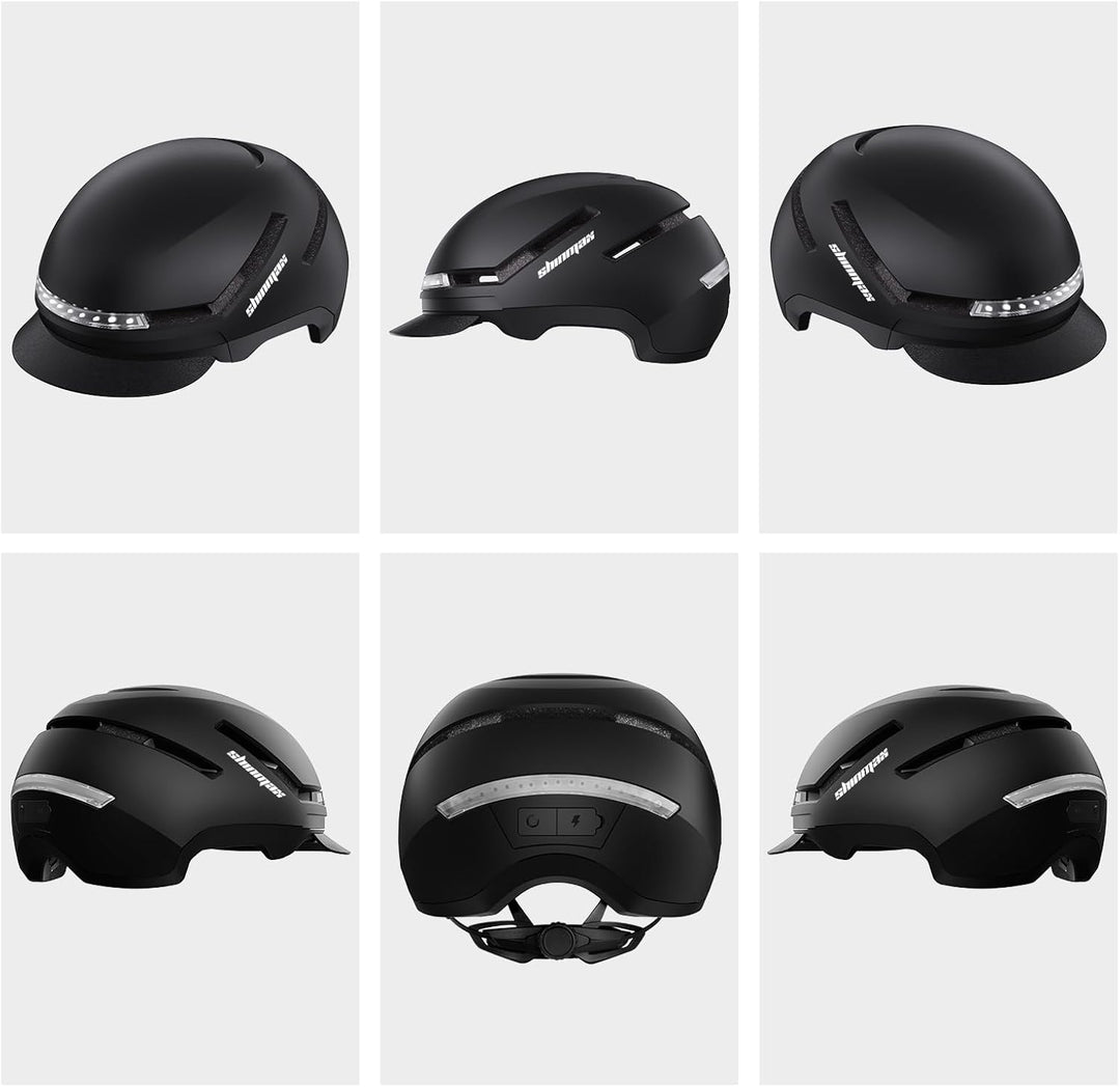 Shinmax Fahrradhelm Damen Herren mit Blinker & Licht, Fahrrad Helm Erwachsene mit USB Wiederaufladba