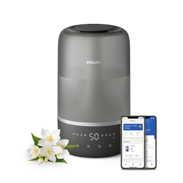 Philips Smart Humidifier - kompakt und dennoch leistungsstark mit himmelhohem Nebel, Aromatherapie,