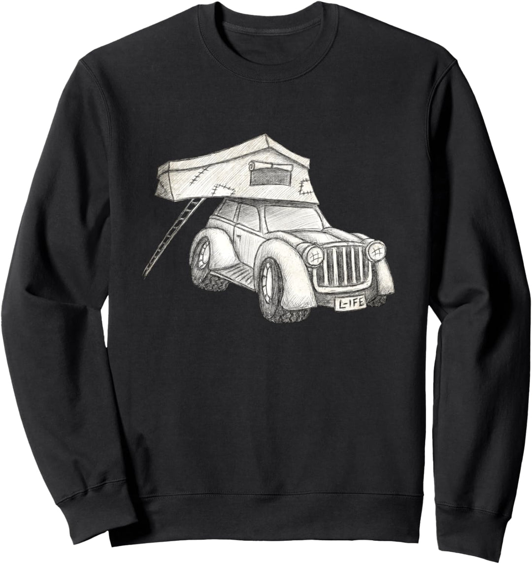 Dachzelt und Offroad Truck Skizze Alternativ Camper Sweatshirt