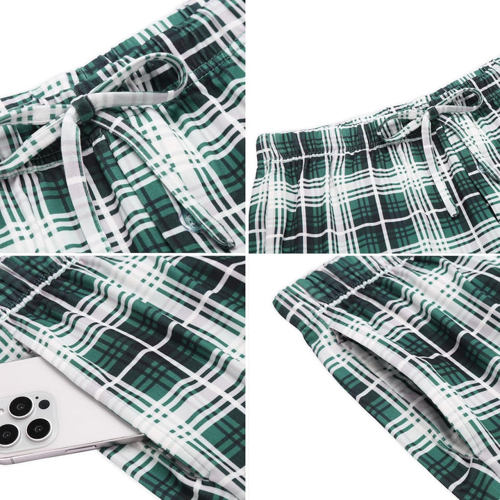 Ekouaer Pyjama Hose Herren Kariert Schlafanzughosen Lang Hosen Männer Schlafhose Loungewear und Nach