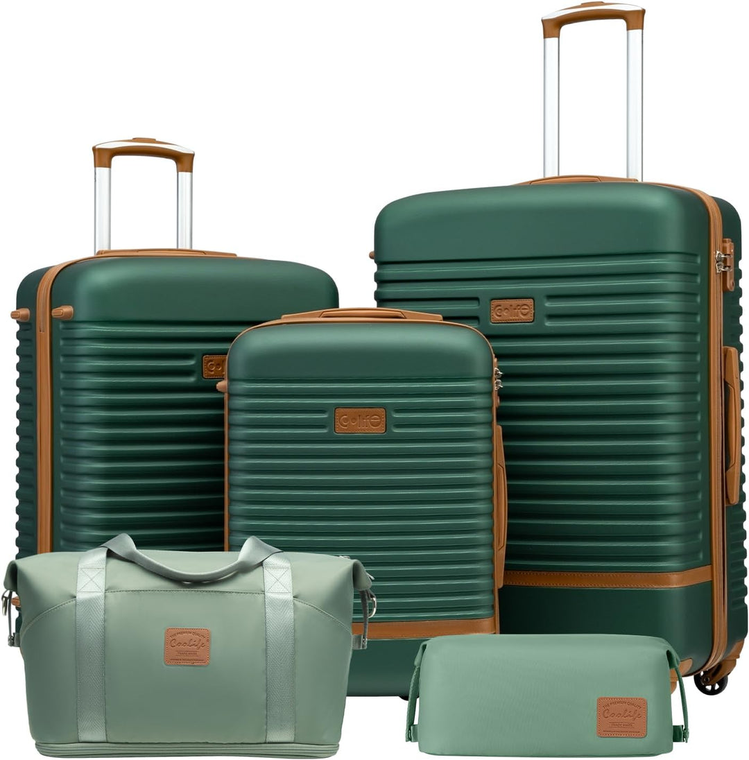 COOLIFE Koffer Trolley Koffer Reisekoffer von ABS Hartschalen Trolley 4 Rollen TSA-Schloss Der Koffe