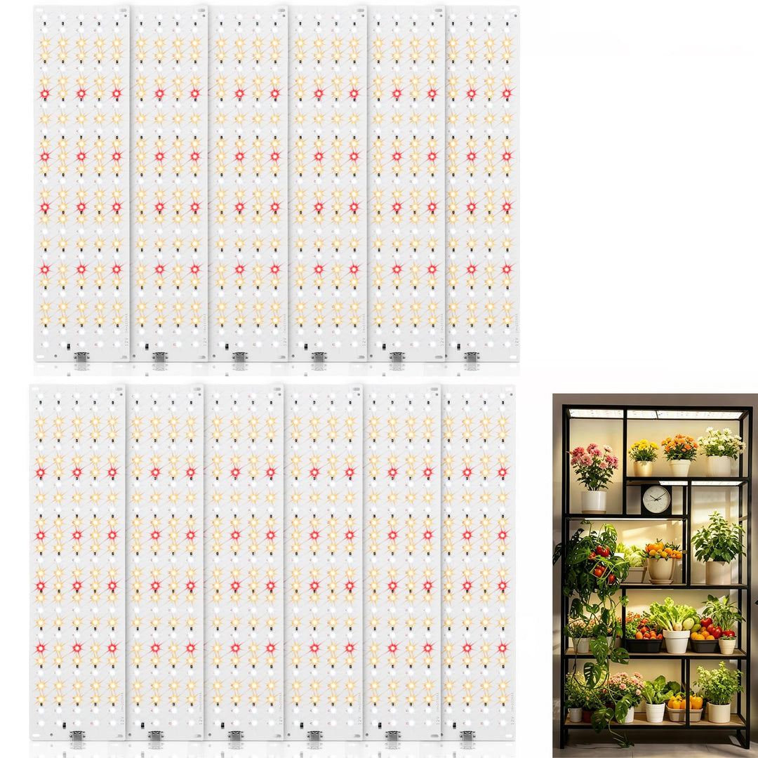1620 LEDs Pflanzenlampe, LED Vollspektrum, 12 Stück Pflanzenleuchte, Pflanzenlicht Wachsen licht mit