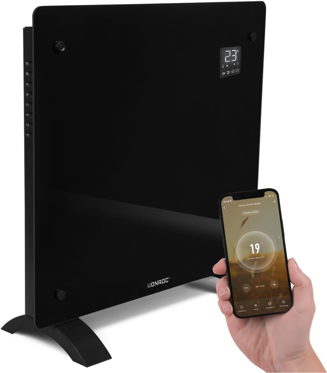 VONROC Elektroheizung, Konvektor-Heizung - Energiesparende elektrische Heizung bis 12m2 - Wand-/Bode
