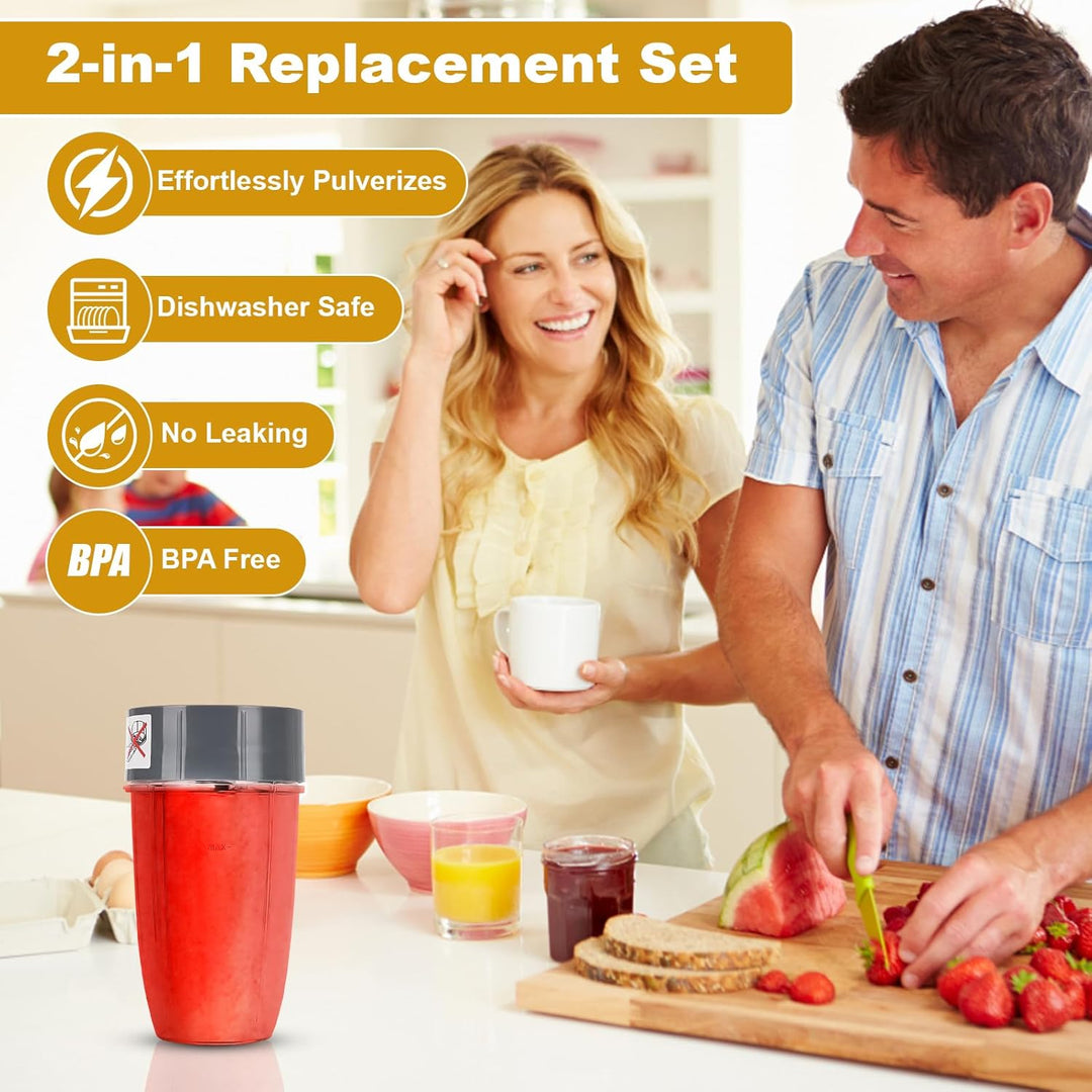 Ersatzbecher für Nutribullet, Ersatzteile für Nutribullet, 24 oz Mixbecher ohne Auslaufen mit Ersatz