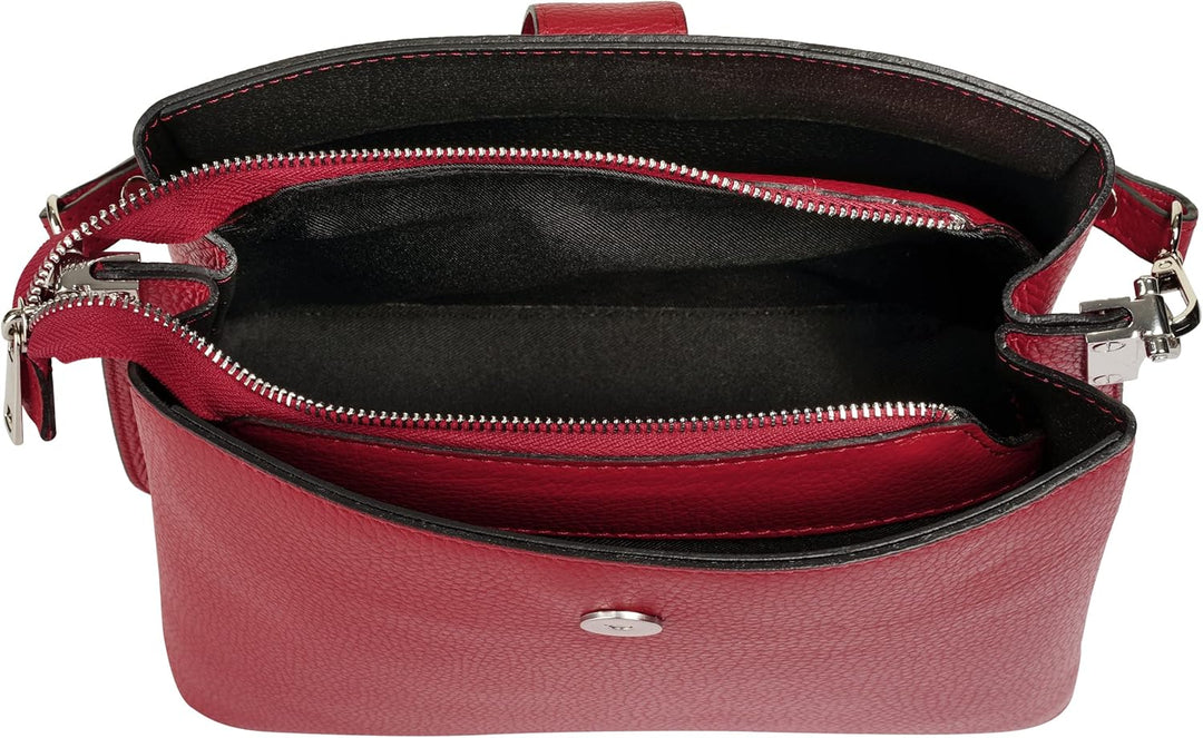 Handtasche Echt Leder Damen Made in Italy, Tragetasche, Umhängetasche, Abendtasche aus Leder 021791