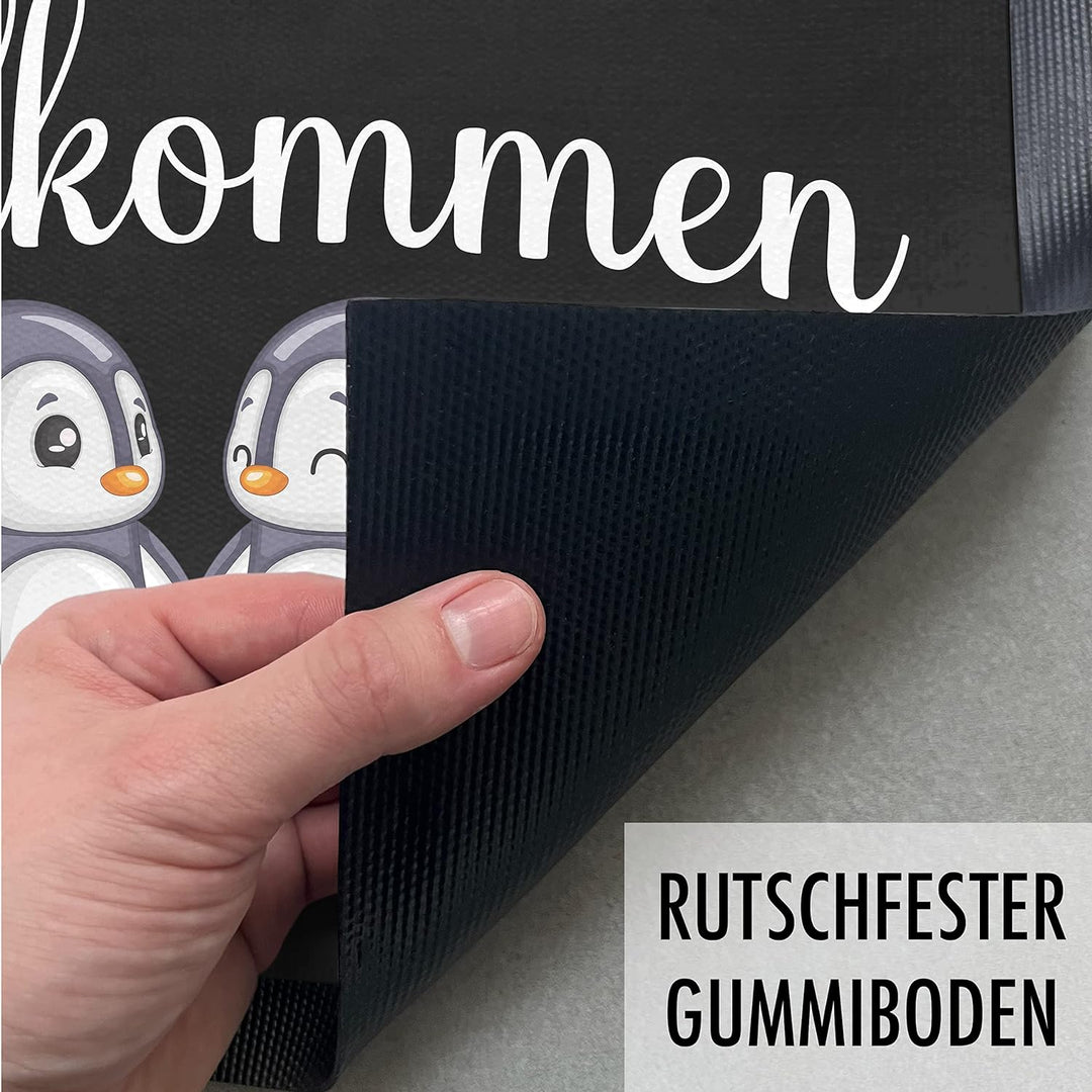 Trendation - Willkommen Fussmatte Grafik Schmutzfangmatte Geschenk Aussen Innenbereich 60x40 cm Wasc