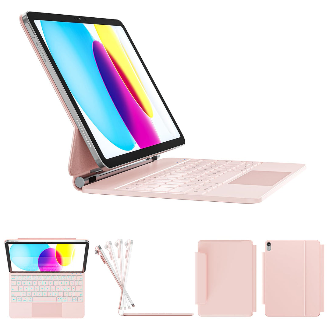 Magic Tastatur für iPad A16 11. Gen 2025/10. Gen 10.9" 2022, Magnetische Freischwebende Design, Mult