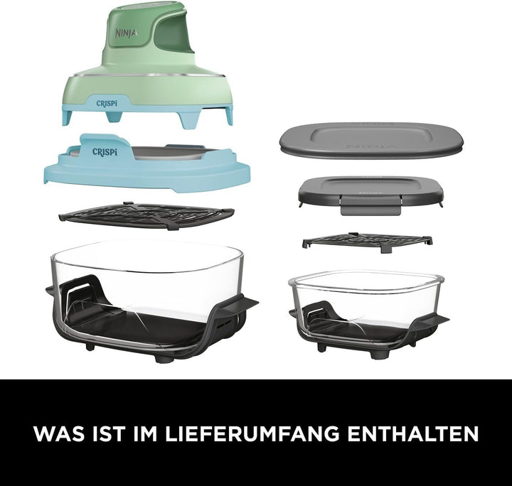 Ninja CRISPi Tragbare Heissluftfritteuse, 3,8 l & 1,4 l, 4-in-1: Heissluftfrittieren, Braten, Aufknu