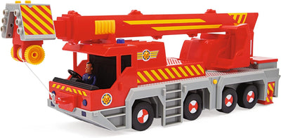 Simba 109252517 - Feuerwehrmann Sam Spielzeug-Kran (50 cm) - 2-in-1 Rettungs-Fahrzeug (Auto & Kran)