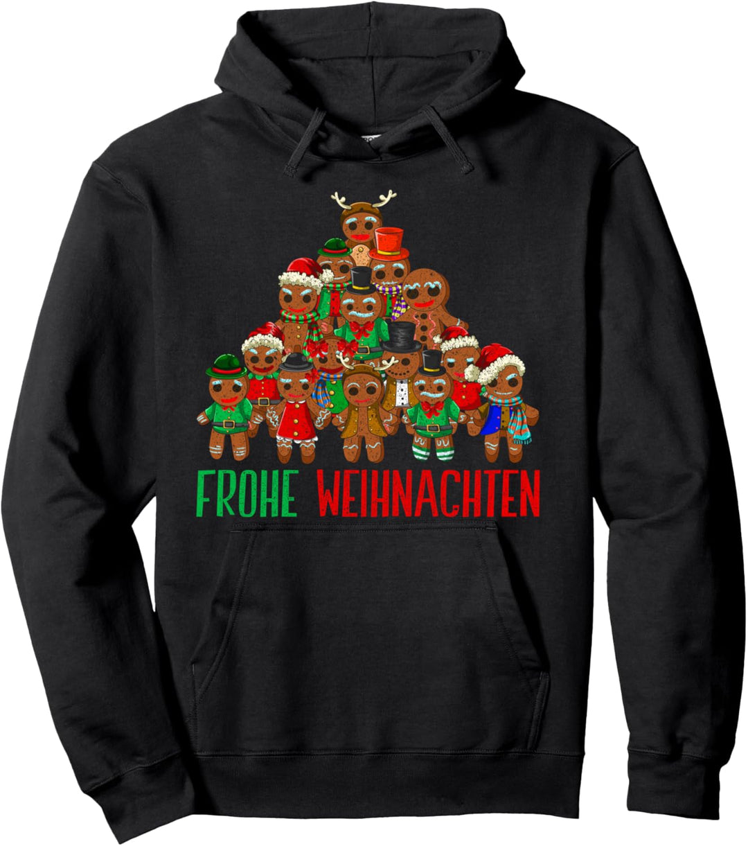 Lebkuchenmänner Pajama Party Frohe Weihnachten Lebkuchen Pullover Hoodie