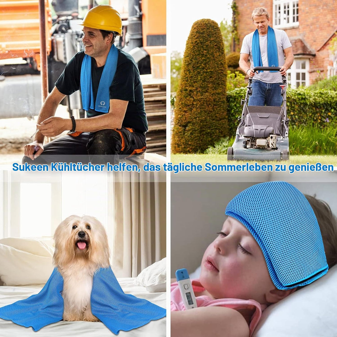 Sukeen Kühlendes Handtuch, 4er Set Kühlhandtuch Cool Towel, Gym Handtuch, Eishandtuch Kühltuch Hals,