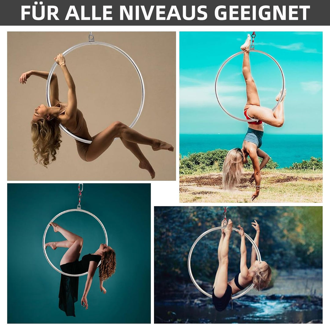 Aerial Hoop Set, Professional Aerial Lyra Hoop, 85cm/90cm/95cm 3 Grössen Edelstahl Single Point Aeri