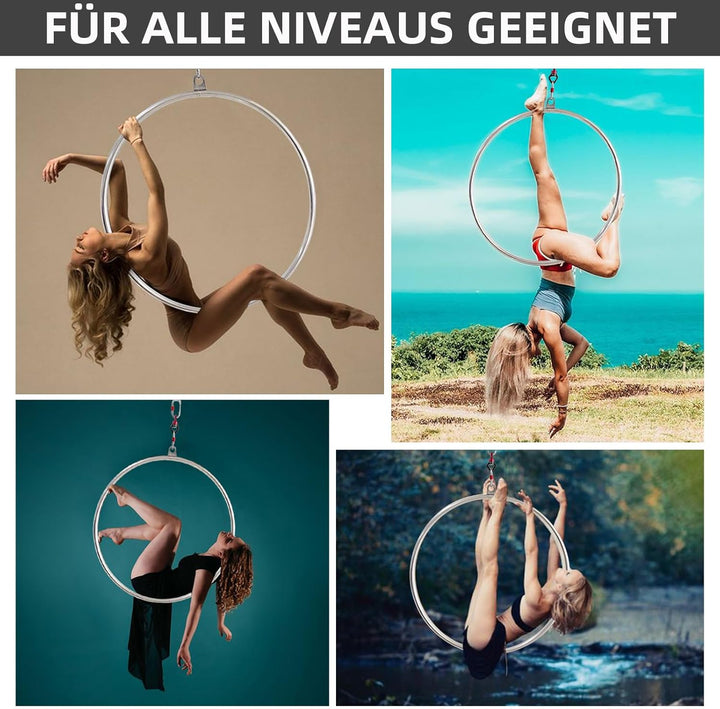 Aerial Hoop Set, Professional Aerial Lyra Hoop, 85cm/90cm/95cm 3 Grössen Edelstahl Single Point Aeri