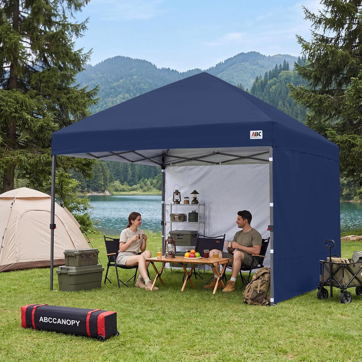 ABCCANOPY Faltpavillon UV50+ mit 2 Seitenwänden, Marine 300 cm | 500D Polyester,wasserdicht, 4 Sands