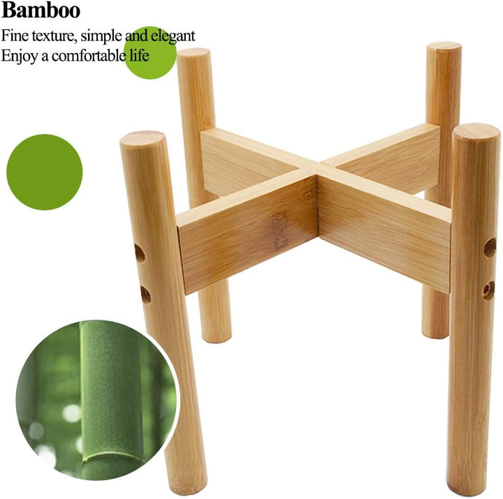 QUMENEY Moderner Pflanzenständer aus Holz, inspiriert vom Stil der Mitte des Jahrhunderts, für Haus,