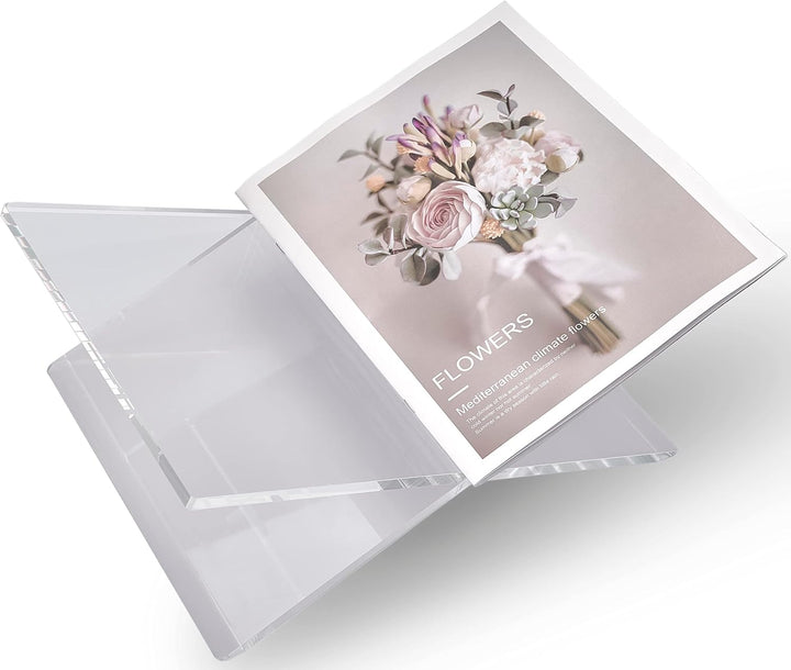 Honygebia Transparenter Acryl Buchständer - Kreuzrahmen Acryl Buchhalter, Luxus Plexiglas Lesestände