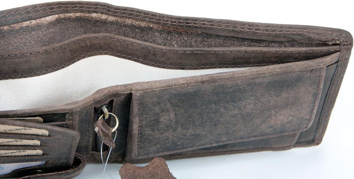 Wild Robuste Geldbörse aus echtem Wildleder, mit LKW, Braun, Einheitsgrösse, klassisch, Braun, Einhe