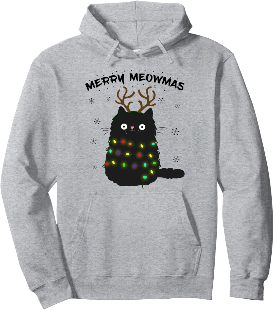 Merry Meowmas lustige Christmas Katze Meow Rentier Kostüm Pullover Hoodie
