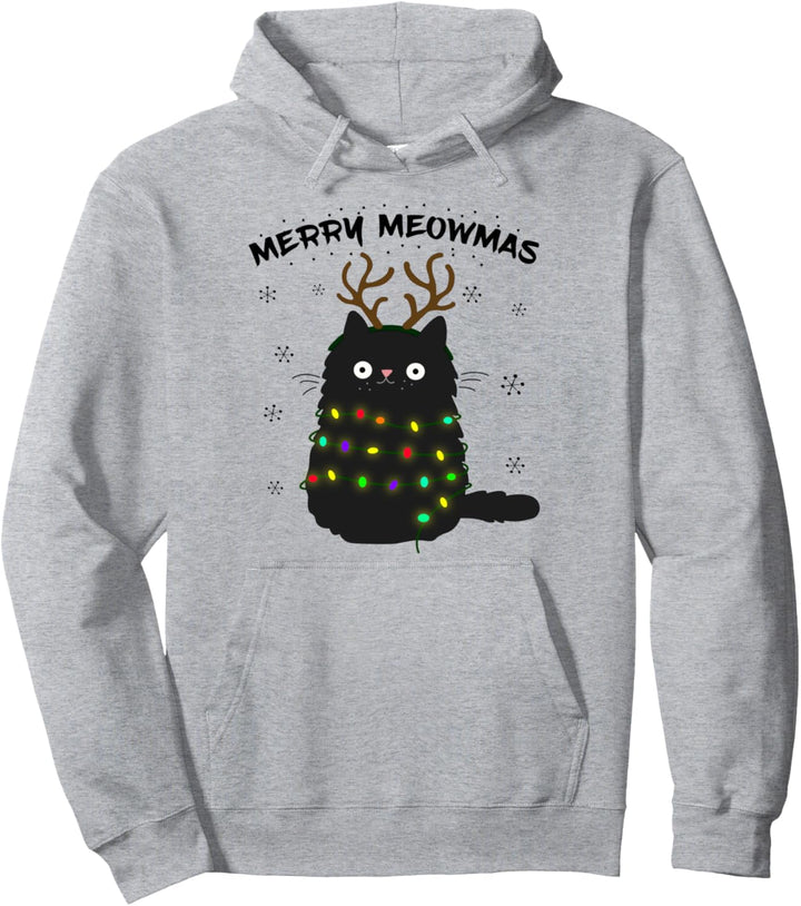 Merry Meowmas lustige Christmas Katze Meow Rentier Kostüm Pullover Hoodie