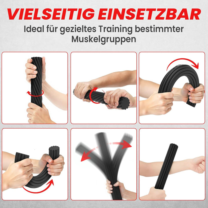 Flexible Widerstand Bar 3er Set, 3 Widerstände Tennisarm Bar,Griffkraft Training, Fitness Widerstand
