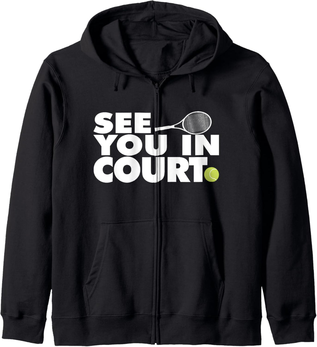Wir sehen uns auf dem Tennisplatz Kapuzenjacke