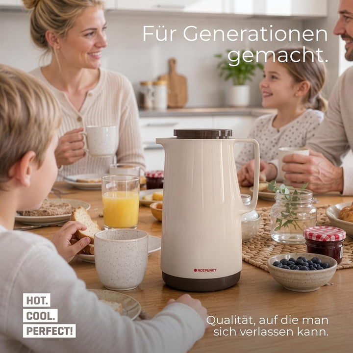 ROTPUNKT Isolierkanne 760 Maxima 1,0 l | Zweifunktions-Drehverschluss | BPA-frei - gesundes Trinken