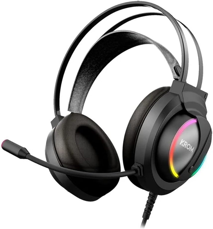 KROM KAPPA - Gaming Headset mit Mikrofon, Stereo Sound RGB LED Regenbogen, 50mm Lautsprecher, verste