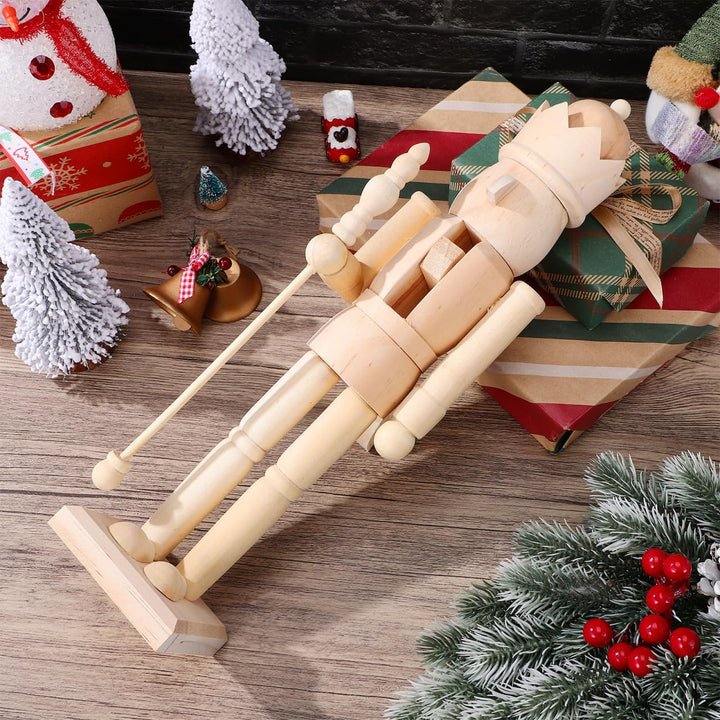 Puppenkönig-Soldat-Nussknacker aus Holz, unbemalt, DIY-Bausatz38 cm Rohling aus Walnussholz für Weih